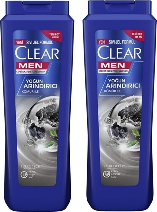 Men Kepeğe Karşı Etkili Şampuan Yoğun Arındırıcı Kömür İle 485 ML x 2
