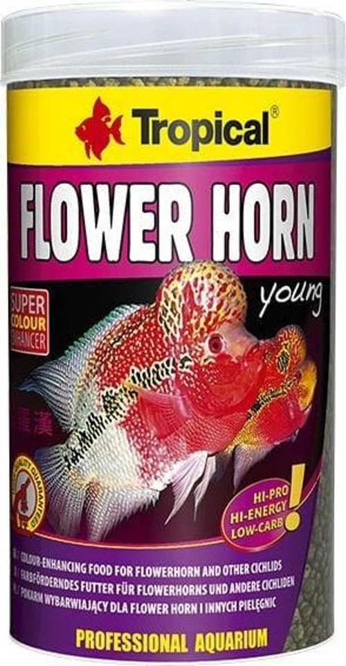 Flower Horn Young Pellet Genç Flower Horn Balıkları için Renklendirici Balık Yemi 1000 Ml 380 Gr - Petshopundan