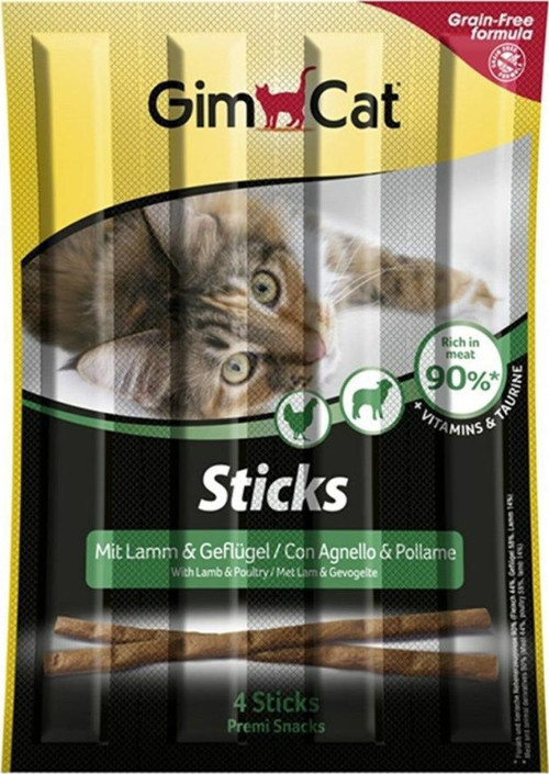 Sticks Kuzu Etli Tavuklu Tahılsız Kedi Ödül Çubukları 4_Lü 20 Gr