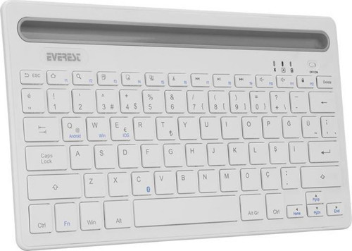 KB-BT82 Beyaz-Gümüş Bluetooth Ultra İnce+Şarjlı Q Mac-Win-Android-Ios Uyumlu Kablosuz klavye