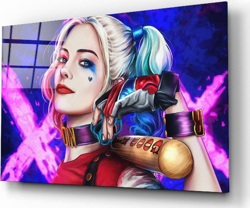 Harley Quinn Cam Tablo No:6066 | Hediyelik, Dekoratif, Ofis, Mutfak