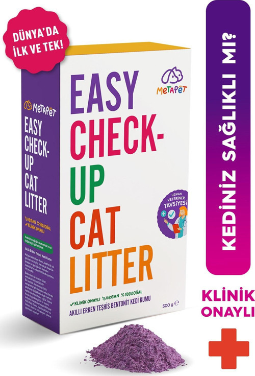 Hastalık Gösteren Erken Teşhis Kedi Sağlığı Kumu, Akıllı kum, Kokusuz Organik Doğal Bentonit 1 L.