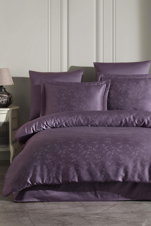 Laura Home Tencel Jakar Nevresim Takımı Çift Kişilik - Eva Mürdüm