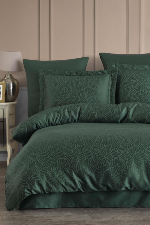 Laura Home Tencel Jakar Nevresim Takımı Çift Kişilik - Lienzo Yeşil