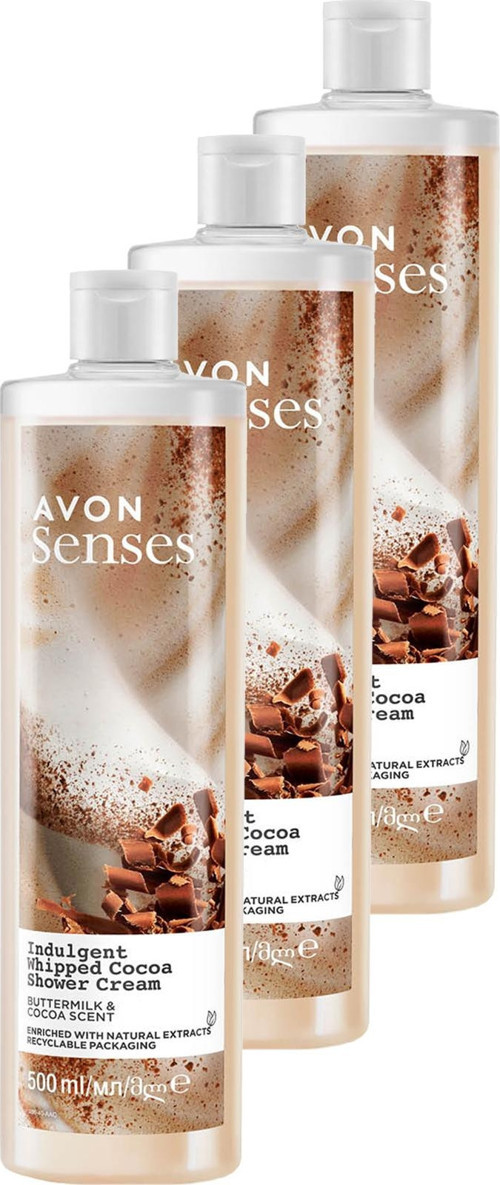 Senses Indulgent ButterMilk ve Kakao Özü İçeren Duş Kremi 500 Ml. Üçlü Set