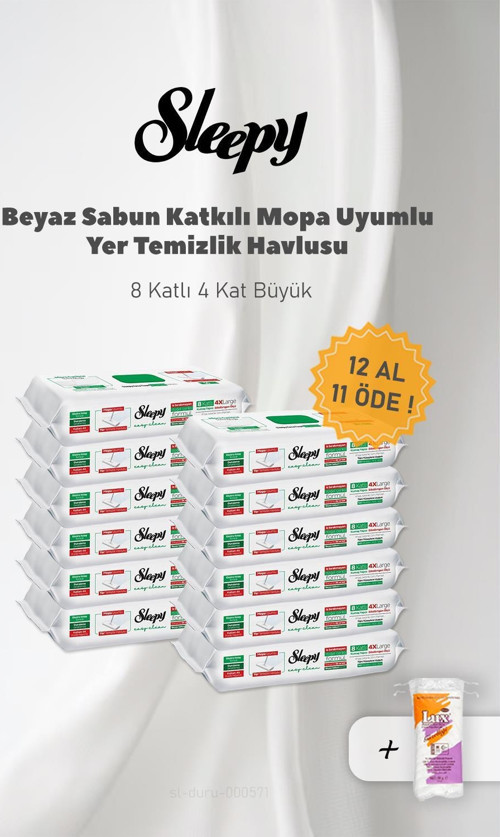 12 AL 11 Öde, Beyaz Sabunlu Mopa Uyumlu 4XL ve Pamuk