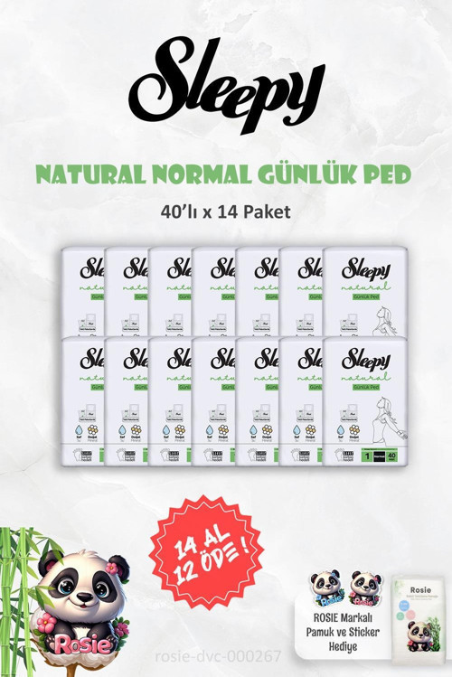 14 AL 12 ÖDE Natural Ultra Hassas Günlük Ped Normal 40 Adet ve ROSIE