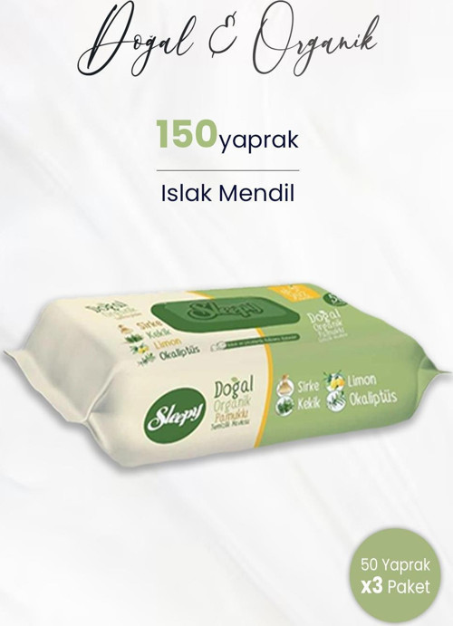 Doğal & Organik Islak Mendil 50 Adet x 3 (150 yaprak)