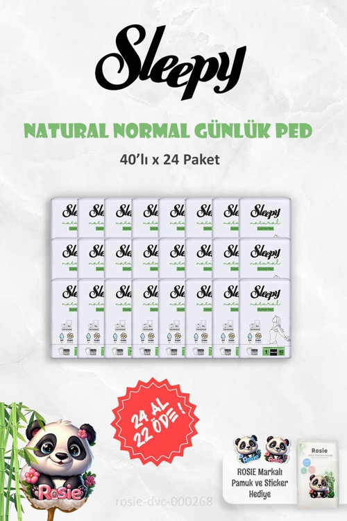 Natural Ultra Hassas Günlük Ped 24 AL 22 ÖDE Normal 40 Adet ve ROSIE