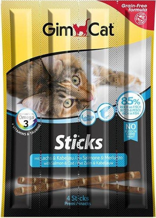 Sticks Somon ve Morina Balıklı Kedi Ödül Çubuğu 4 Adet 20 Gr