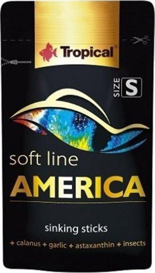 Softline America Kuzey ve Güney Amerika Balıkları için Yumuşak Taneli Balık Yemi Small 10 Gr - Petshopundan