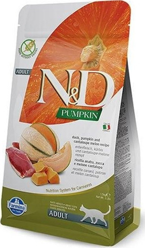 Pumpkin Balkabaklı Ördek ve Kavunlu Yetişkin Kedi Maması 1.5 Kg