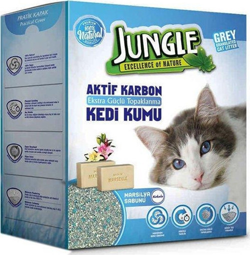 İnce Taneli Karbonlu ve Marsilya Sabunlu Topaklanan Kedi Kumu 6 Lt