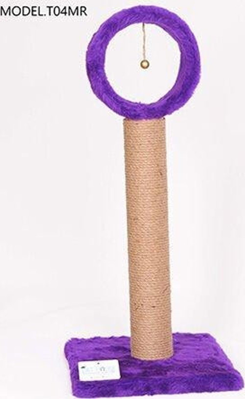 T04 Çember Yuvalı Kedi Tırmalama Tahtası Mor 76 Cm