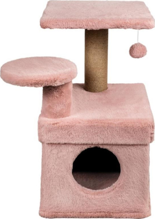 65x51x72 cm Kedi Oyun Evi ve Tırmalama Platformu Pembe
