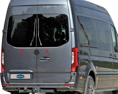 Mercedes Sprinter W907 Krom Arka Cam Alt Çıtası 2 Parça Çift Kapı 2018 ve Sonrası