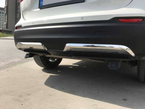 Nissan Qashqai Krom Arka Difüzör 2 Parça 2017-2021 Arası