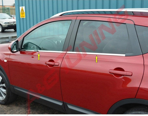 Nissan Qashqai Krom Cam Çıtası 2010-2013 4Prç Paslanmaz Çelik