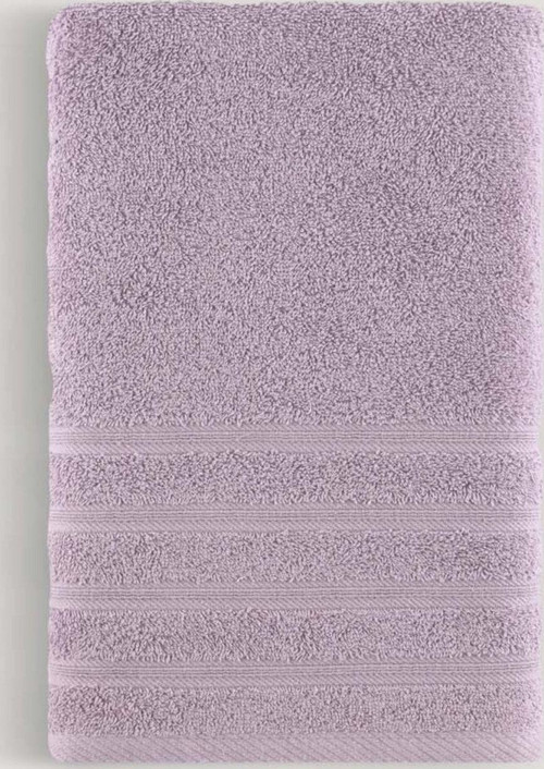 Pure Bukle Bordürlü Havlu Koyu Lıla 70X140