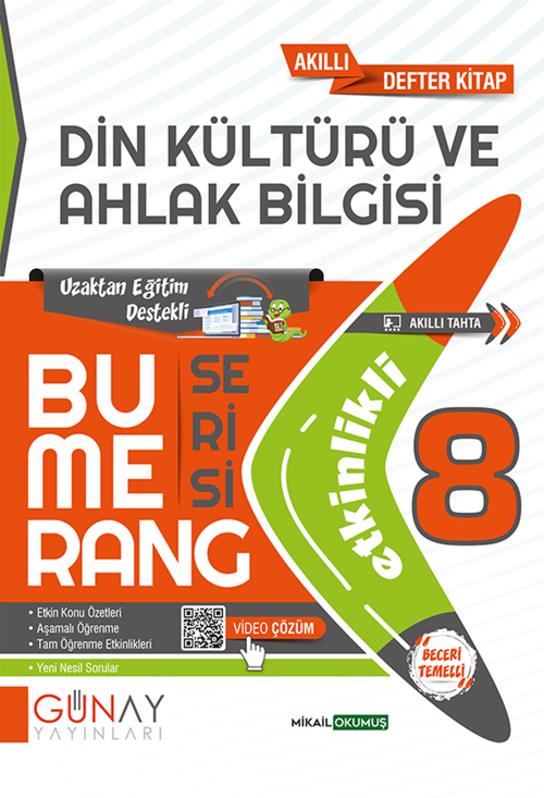 8.Sınıf Bumerang Din Kültürü ve Ahlak Bilgisi Etkinlikli Akıllı Kitap 2022-2023