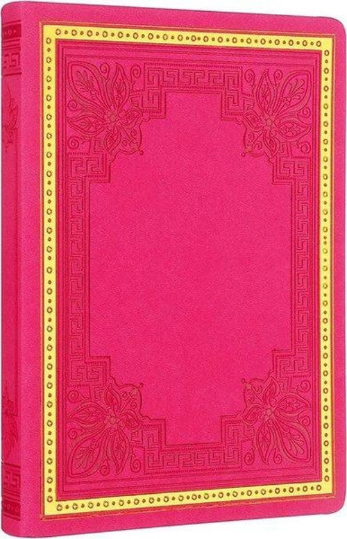 Vintage Old Book Defter 14x20 cm 80 gr 160 Yaprak Çizgili Fuşya