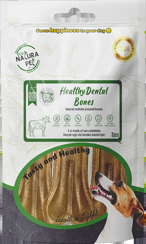 Eco Pet Healty Dental Bones Natural Pres Kemik 13Cm 3Lü 180Gr