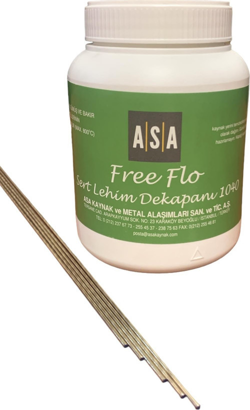 GÜMÜŞ KAYNAK DEKAPANI ASA FREE FLO (500 GR) +GÜMÜŞ KAYNAK TELİ %10 2 MM (5 ADET)