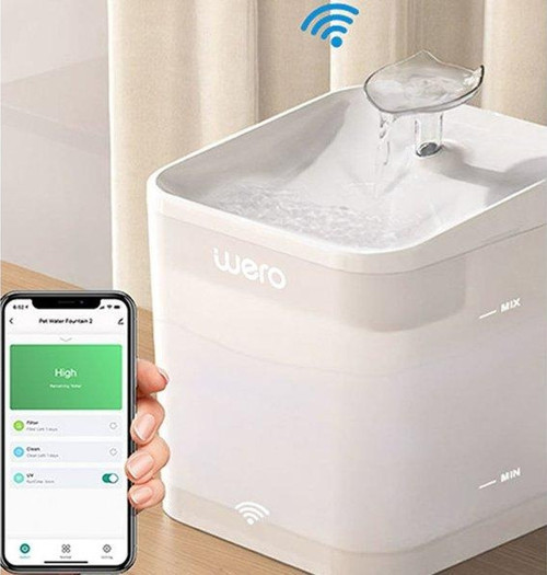Akıllı Kedi Köpek Su Şelalesi -WIFI - UV- 2.2 LT Otomatik Su Temizleme