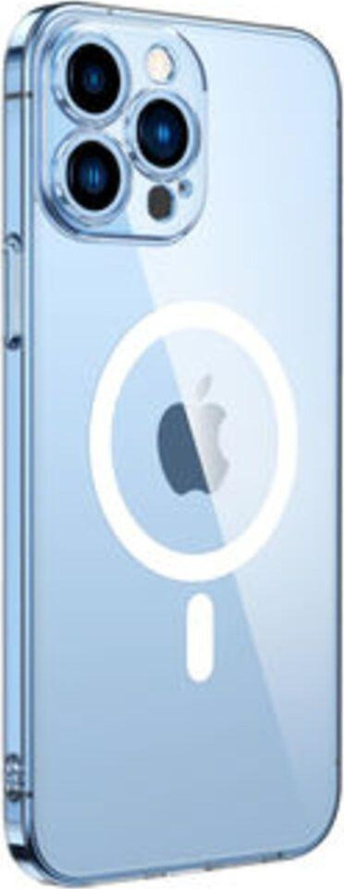 İphone 12 Pro Max Kılıf Magsafe Şarj Özellikli Şeffaf Kamera Çerçeveli Porto Kapak