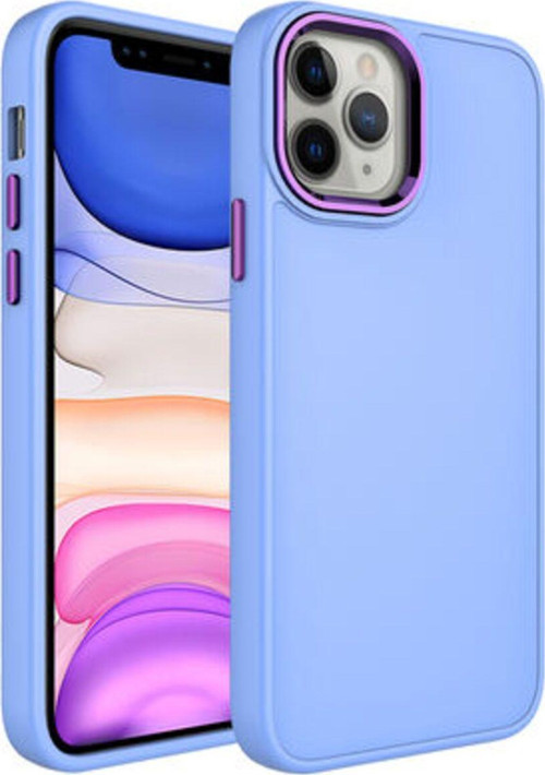 İphone 12 Pro Kılıf Metal Çerçeve Ve Buton Tasarımlı Silikon Luna Kapak