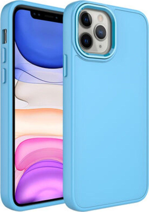 İphone 12 Pro Kılıf Metal Çerçeve Ve Buton Tasarımlı Silikon Luna Kapak