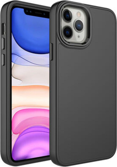 İphone 12 Pro Kılıf Metal Çerçeve Ve Buton Tasarımlı Silikon Luna Kapak