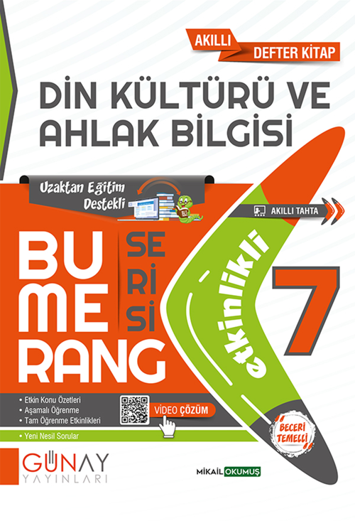 7.Sınıf Bumerang Din Kültürü ve Ahlak Bilgisi Etkinlikli Akıllı Kitap 2022-2023