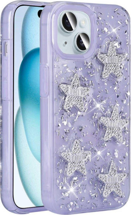 İphone 13 Kılıf Airbagli Simli Arka Yüzeyli Işıltı Silikon Kapak