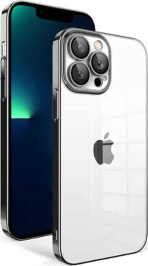 İphone 13 Pro Max Kılıf Kamera Korumalı Ve Renkli Çerçeveli Garaj Kapak