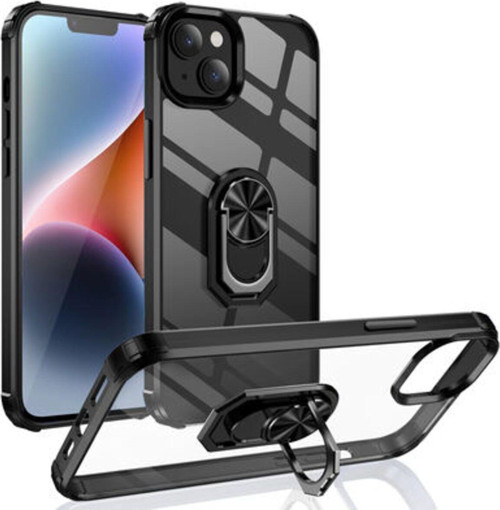 İphone 14 Yüzüklü Ve Kenarları Renkli Köşe Korumalı Mola Premium Pc Silikon Kılıf