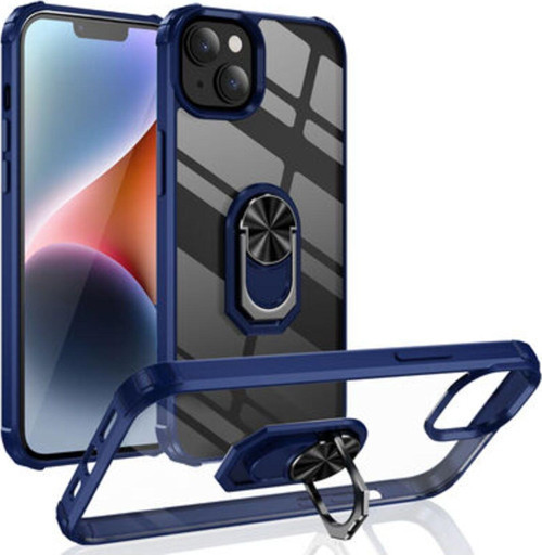 İphone 14 Yüzüklü Ve Kenarları Renkli Köşe Korumalı Mola Premium Pc Silikon Kılıf