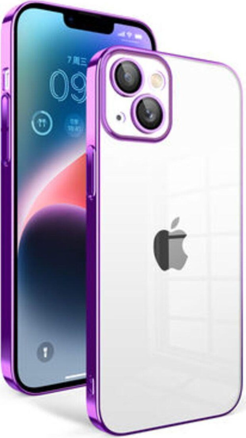 İphone 14 Plus Kılıf Kamera Korumalı Ve Renkli Çerçeveli Garaj Kapak