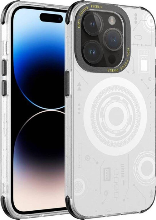 İphone 14 Pro Kılıf Magsafe Şarj Özellikli Desenli Hot Kapak