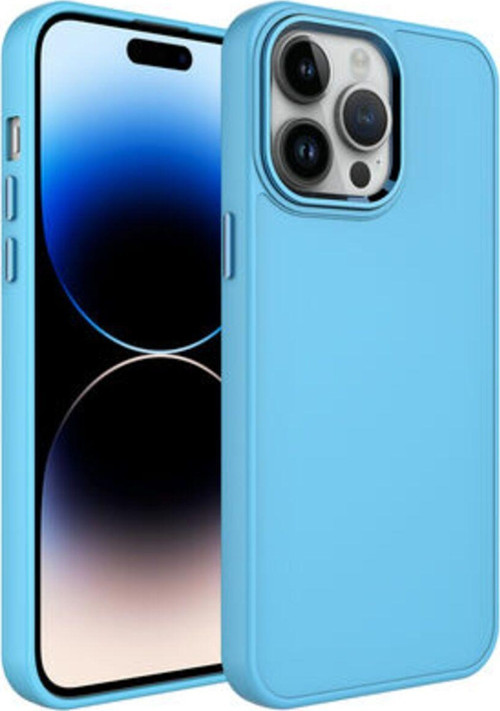 İphone 14 Pro Kılıf Metal Çerçeve Ve Buton Tasarımlı Silikon Luna Kapak