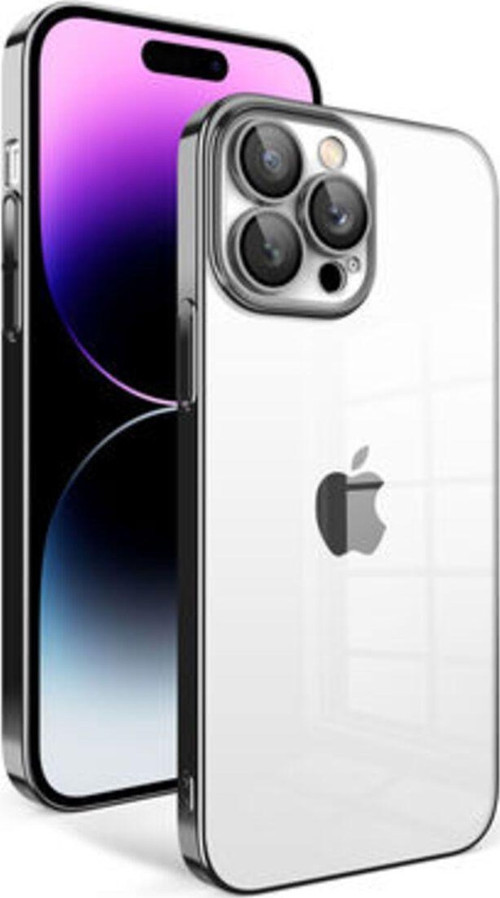 İphone 14 Pro Max Kılıf Kamera Korumalı Ve Renkli Çerçeveli Garaj Kapak