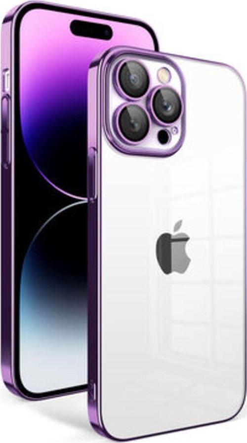 İphone 14 Pro Max Kılıf Kamera Korumalı Ve Renkli Çerçeveli Garaj Kapak