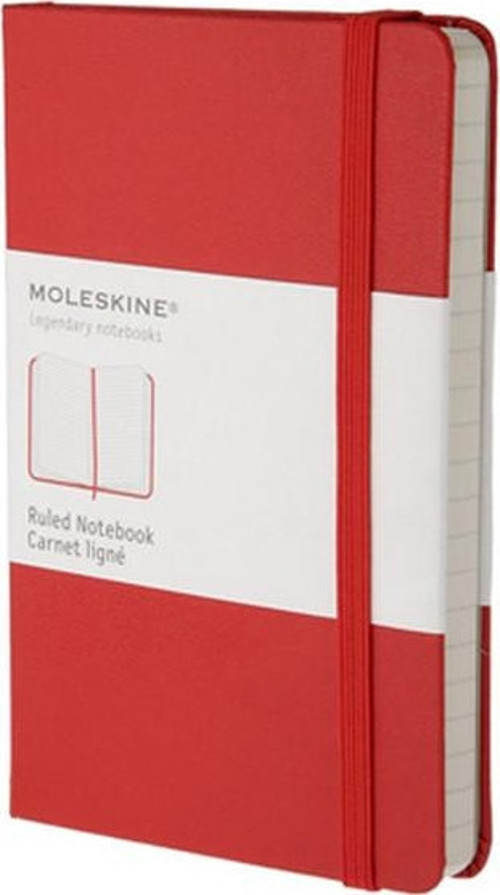 Klasik Cep Boy Sert Kapak Çizgili Defter Kırmızı