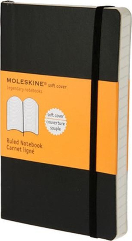 Klasik Cep Boy Yumuşak Kapak Çizgili Defter Siyah