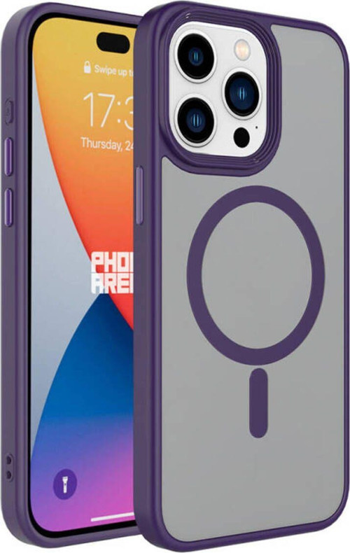 İphone 15 Pro Max Kılıf Şık Tasarımlı Wireless Şarj Özellikli Flet Magsafe Kapak