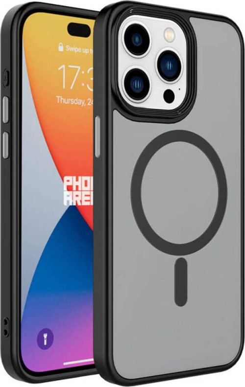İphone 15 Pro Max Kılıf Şık Tasarımlı Wireless Şarj Özellikli Flet Magsafe Kapak