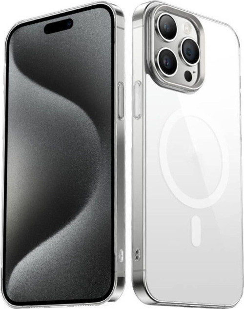 İphone 15 Pro Max Kılıf Magsafe Wireless Şarj Özellikli Şeffaf G-Glass Kapak