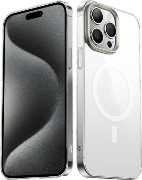İphone 15 Pro Max Kılıf Magsafe Wireless Şarj Özellikli Şeffaf G-Glass Kapak