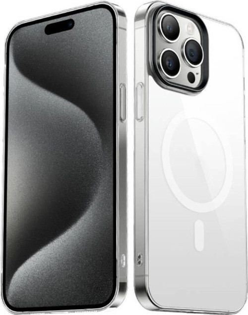 İphone 15 Pro Max Kılıf Magsafe Wireless Şarj Özellikli Şeffaf G-Glass Kapak