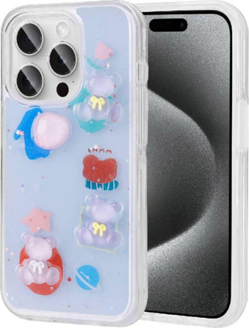 İphone 15 Pro Max Kılıf Kabartma Figürlü Parlak Şık Minimini Silikon Kapak